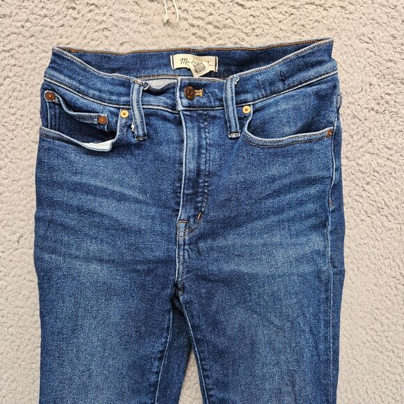 Madewell Jeans Womens Size 25 Blue Denim Cali Demi-Boot Raw Hem - Picture 2 of 11